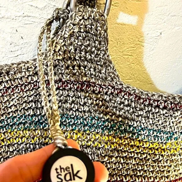 The SAK handbag with stripes— khaki and colored stripes. Carried 1 time!! - Picture 2 of 12